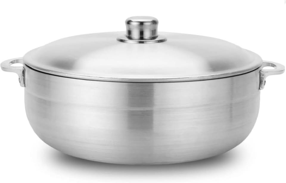Alpine Cuisine Nonstick Aluminum Caldero Pot with Aluminum Lid, 11-Quart