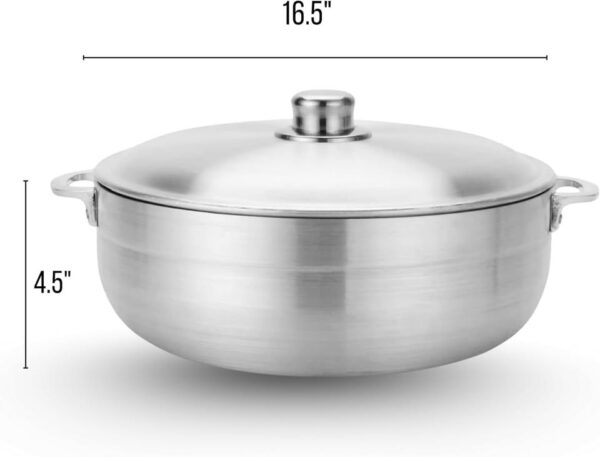Alpine Cuisine Nonstick Aluminum Caldero Pot with Aluminum Lid, 11-Quart - Image 2